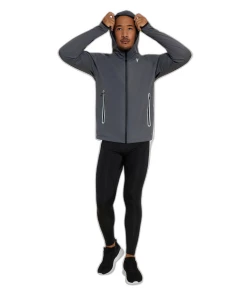 Nouveau 👏 Course A Pied Homme Macron Veste Imperméable Macron Fcc Caleb GRIS 🛒