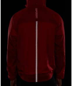 Promo ❤️ Course A Pied Homme Superdry Veste Imperméable Légère Superdry Run ROUGE 🎉
