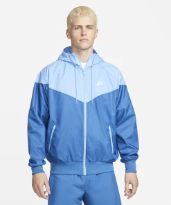 Promo 👏 Mode- Lifestyle Homme Nike Veste De Survêtement Nike Sportswear Heritage Essentials Windrunner BLEU 🥰