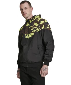 Meilleure vente 🛒 Mode Homme Urban Classics Pattern Arrow Windrunner Black/frozenyellow Camo 3xl NOIR 💯