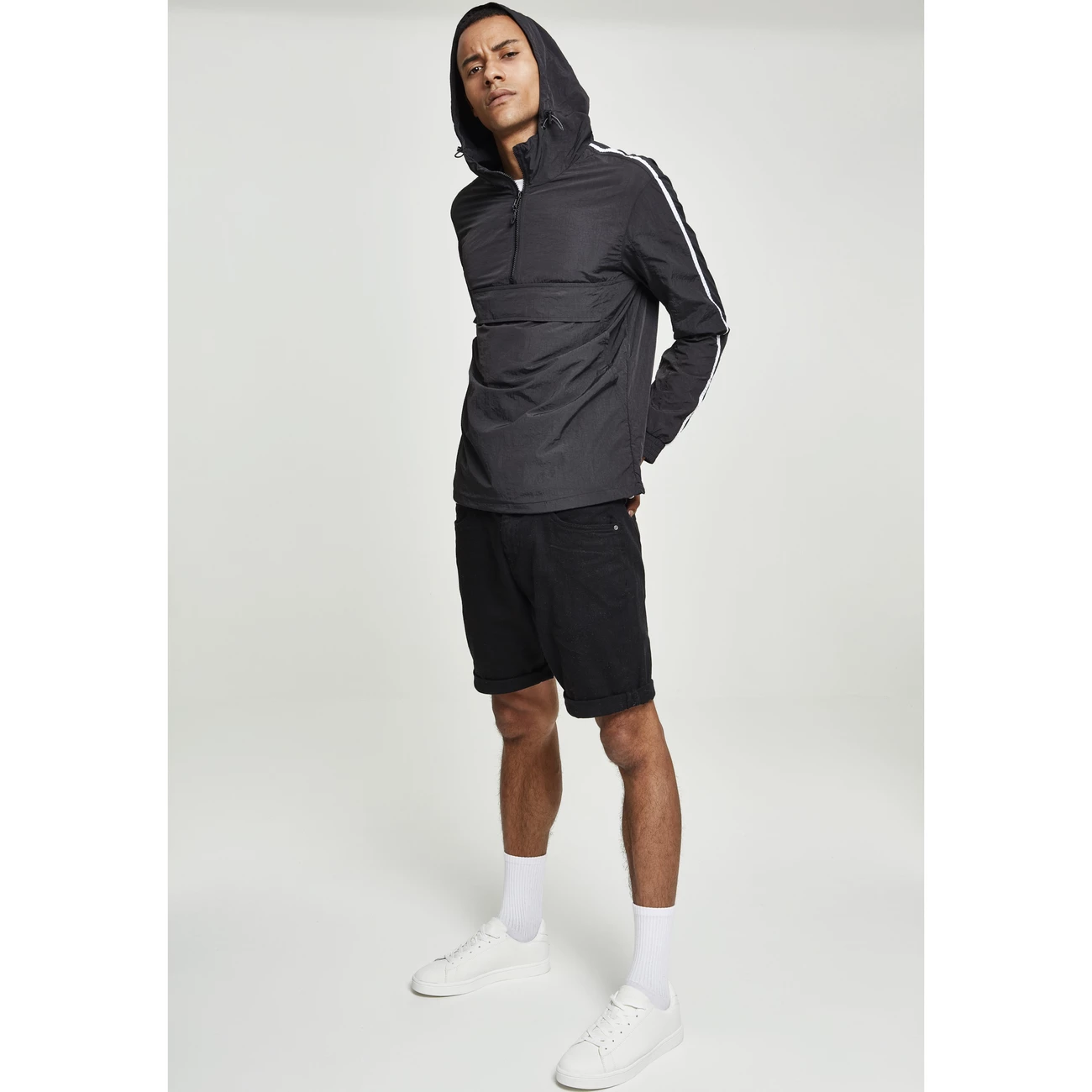 Promo 🤩 Multisport Homme Urban Classics Parka Urban Classic Crinkle Nylon Pull Over NOIR 😍 4 Promo 🤩 Multisport Homme Urban Classics Parka Urban Classic Crinkle Nylon Pull Over NOIR 😍 – Image 4