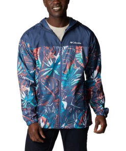 Vente flash 🎉 Randonnee Pedestre Homme Columbia Veste Imperméable Columbia Flash Challenger™ Novelty BLEU 🛒