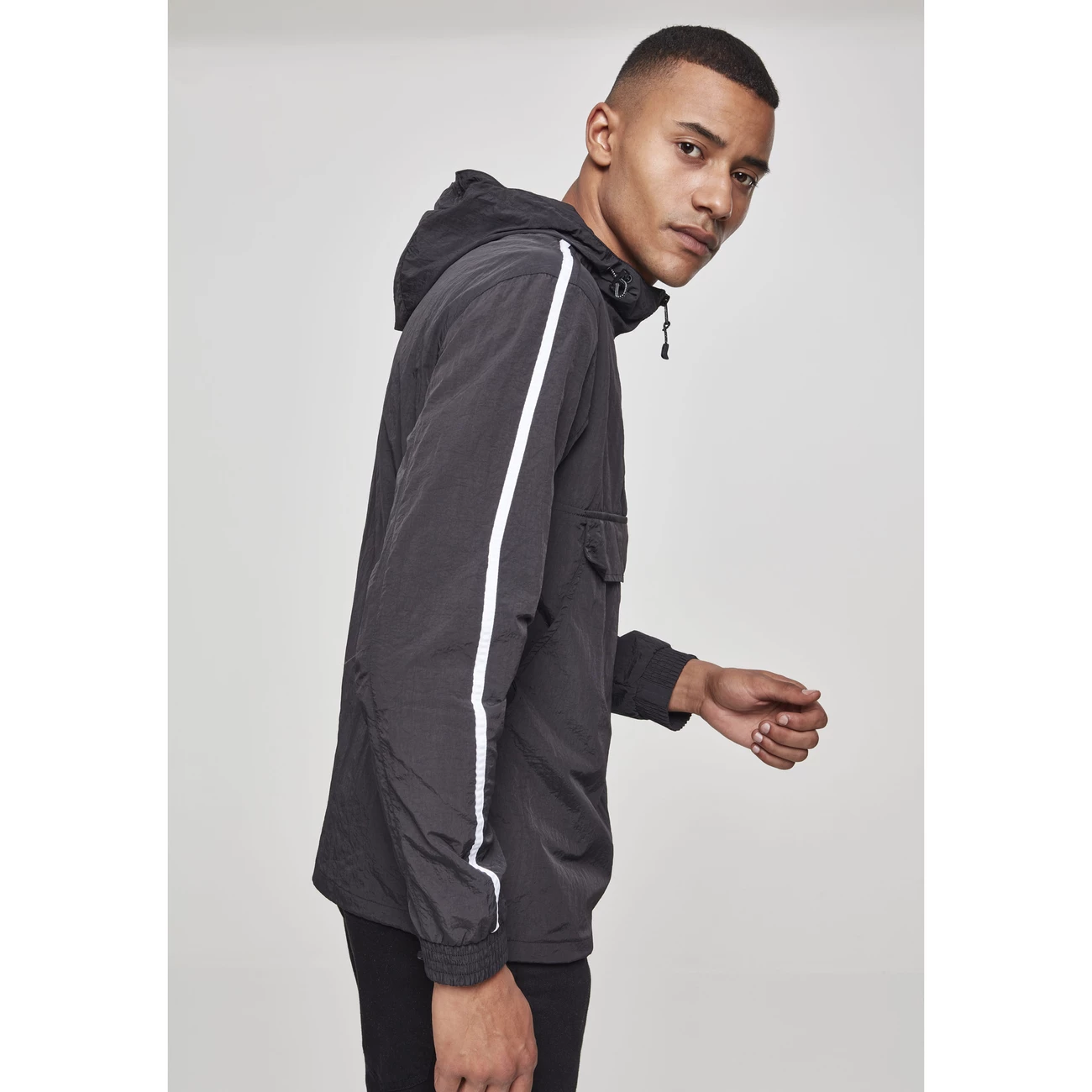 Promo 🤩 Multisport Homme Urban Classics Parka Urban Classic Crinkle Nylon Pull Over NOIR 😍 2 Promo 🤩 Multisport Homme Urban Classics Parka Urban Classic Crinkle Nylon Pull Over NOIR 😍 – Image 2