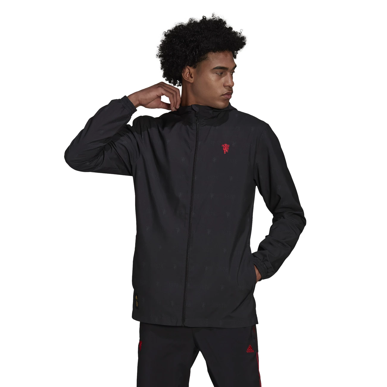 Meilleur prix 👏 Football Homme Adidas Veste Imperméable Manchester United 2022/23 NOIR 🛒 5 Meilleur prix 👏 Football Homme Adidas Veste Imperméable Manchester United 2022/23 NOIR 🛒 – Image 5