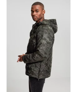 Nouveau ⌛ Mode- Lifestyle Homme Urban Classics Coupe Vent Urban Classic Padded Pull Over VERT 🎉