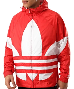 De gros 🎉 Mode- Lifestyle Homme Adid Coupe-vent Adidas Big Trefoil ROUGE 💯