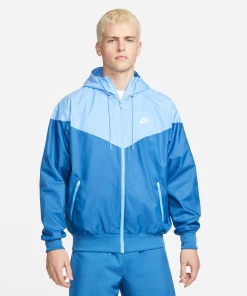 Promo 👏 Mode- Lifestyle Homme Nike Veste De Survêtement Nike Sportswear Heritage Essentials Windrunner BLEU 🥰 -THE NORTH FACE Shop c30cb7ded98b40f5af66f36c1aaaff52