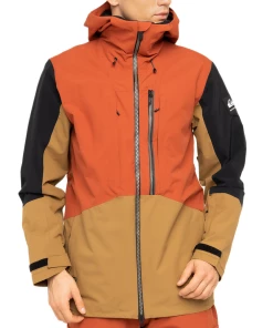 Coupon 😉 Mode Homme Quiksilver Veste De Ski Brique/beige Homme Quiksilver Travis Rice Stretch ROUGE 🧨