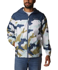 Bon marché 🥰 Randonnee Pedestre Homme Columbia Veste Coupe Vent Columbia Flash Challenger Novelty VERT 🤩